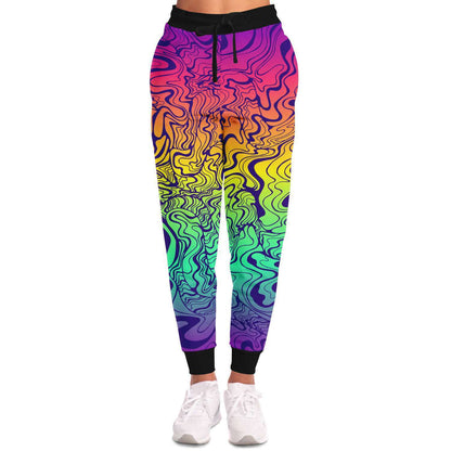 Full Rainbow Trippy Liquid Rave Joggers