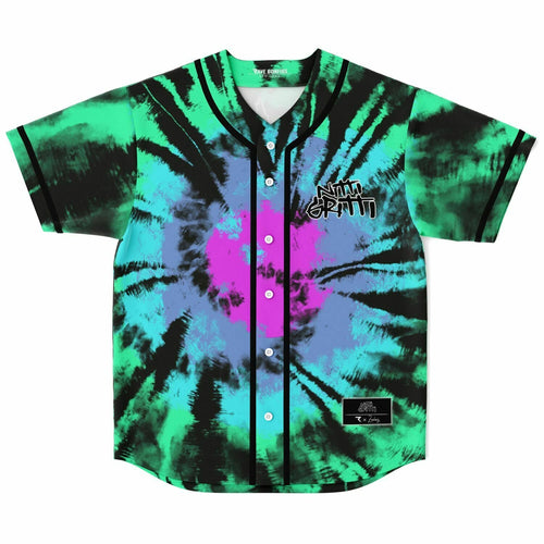 Nitti Gritti Green Spiral Tie Rave Baseball Jersey
