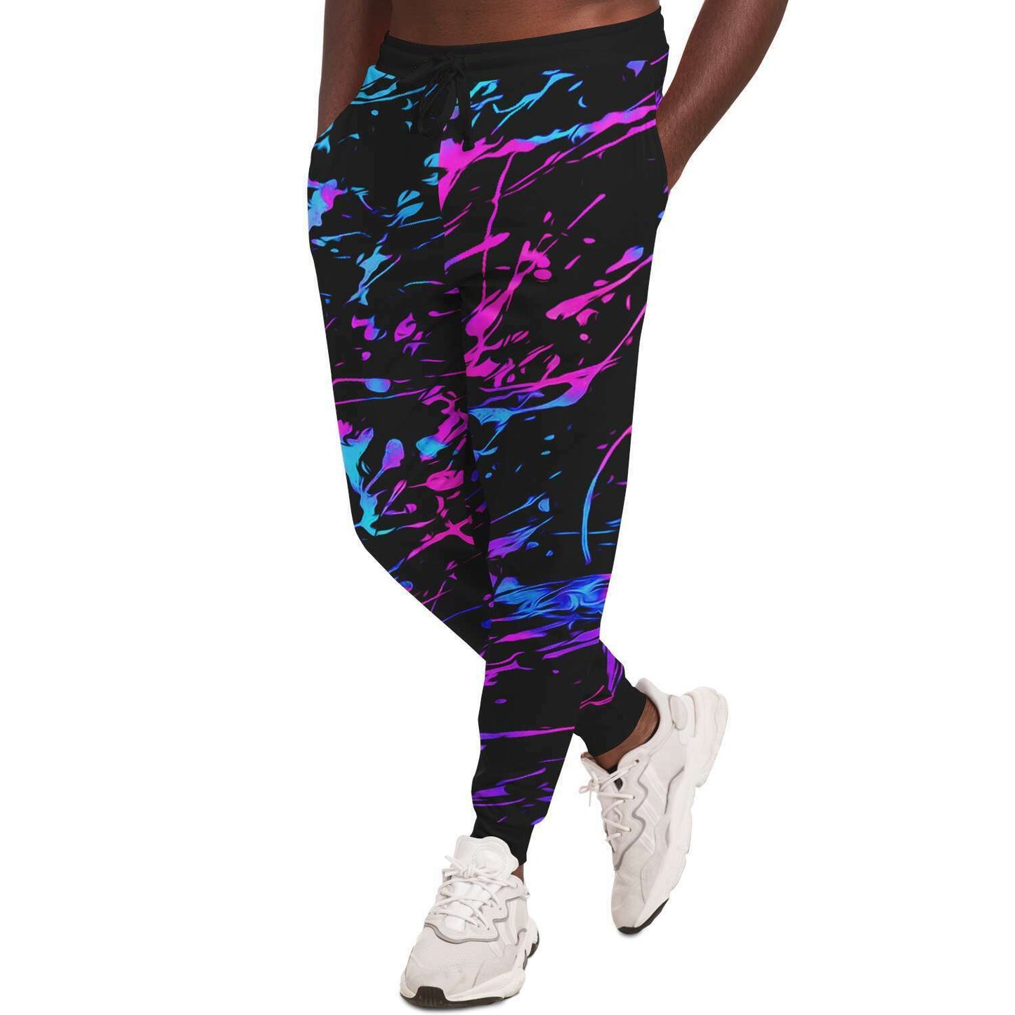 Black Paint Splatter Rave Joggers