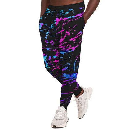 Black Paint Splatter Rave Joggers