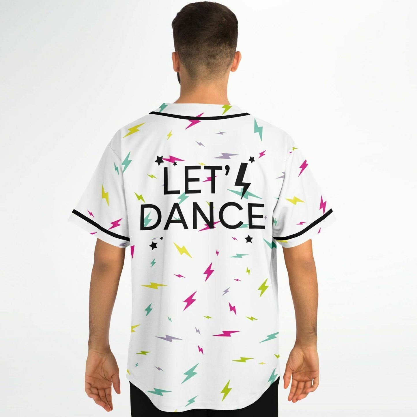 Tiësto White Scattered Lightning Rave Baseball Jersey