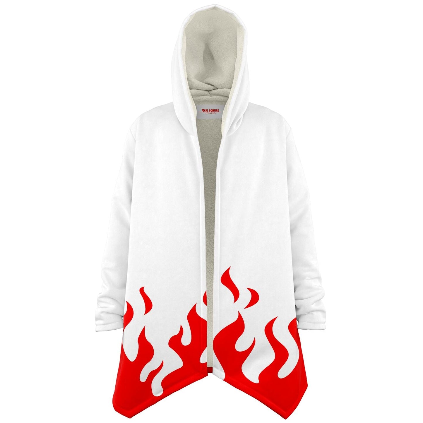 White Red Flames Rave Cloak