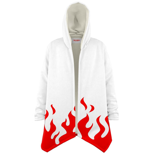 White Red Flames Rave Cloak