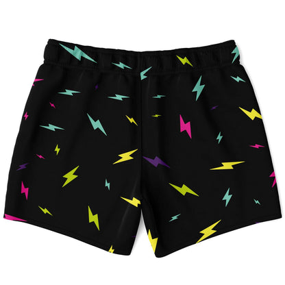 Black Scattered Lightning Rave Swim Trunks