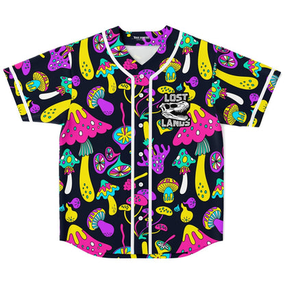 Lost Lands Black Psychedelic Mushrooms Rave Baseball Jersey