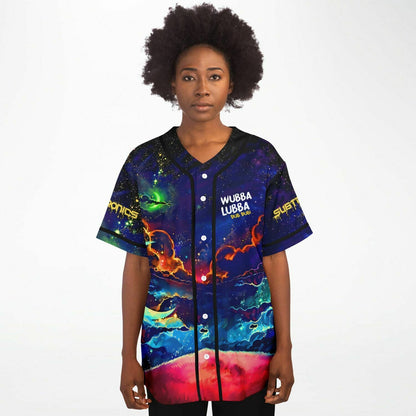 Subtronics Deep Blue Cosmic Nebula Rave Baseball Jersey