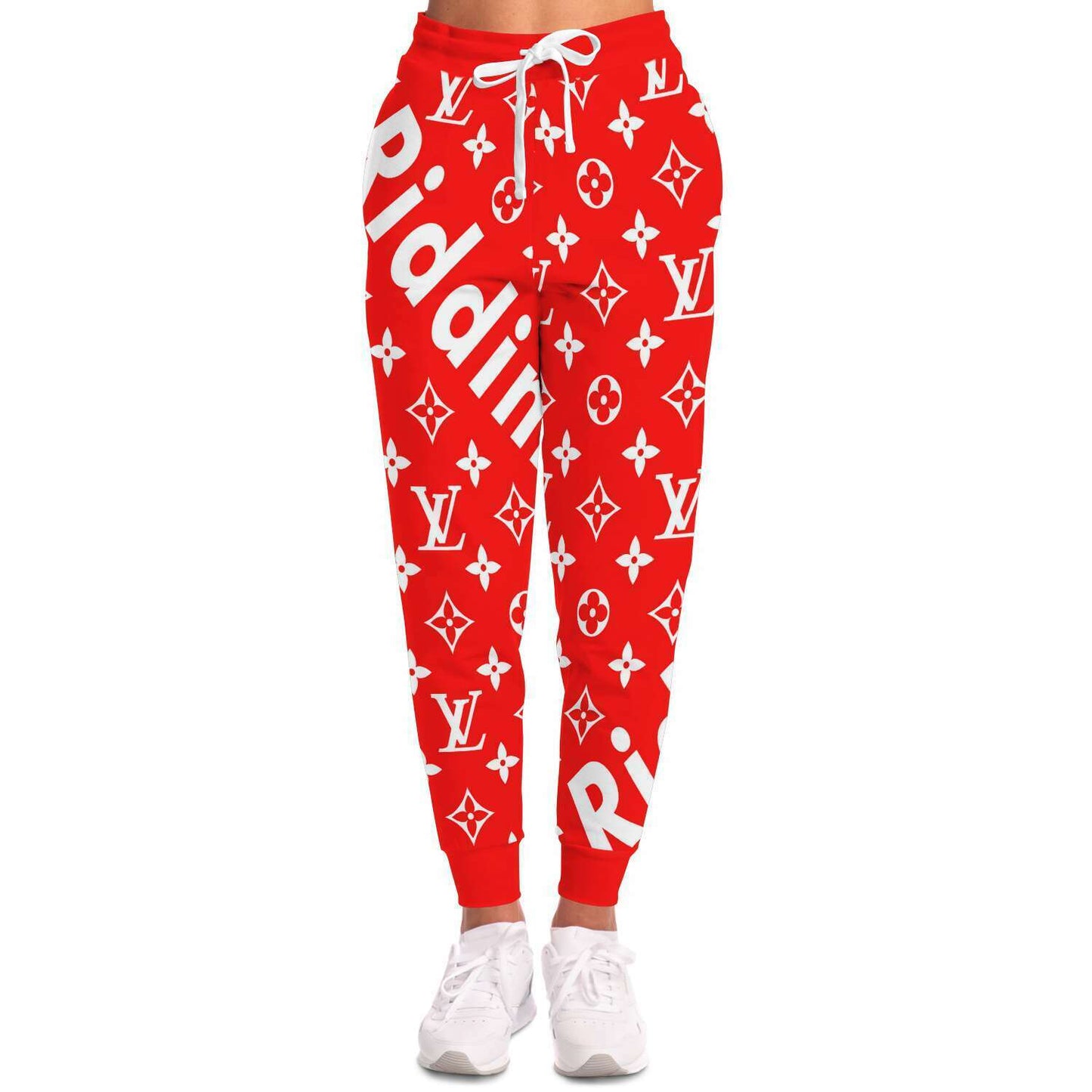 Red Luxury Monogram Rave Joggers