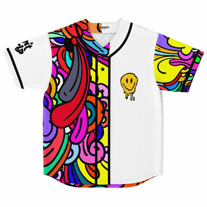White Abstract Psychedelic Rave Baseball Jersey