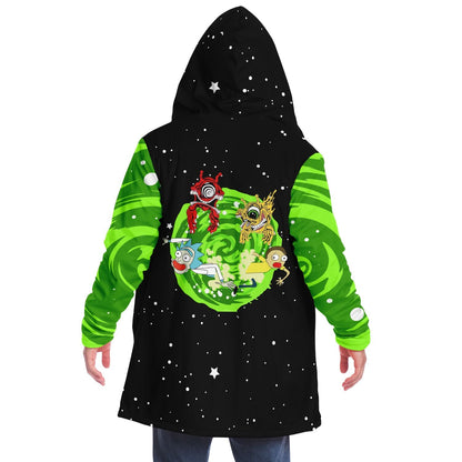 Black Green Swirling Rave Cloak