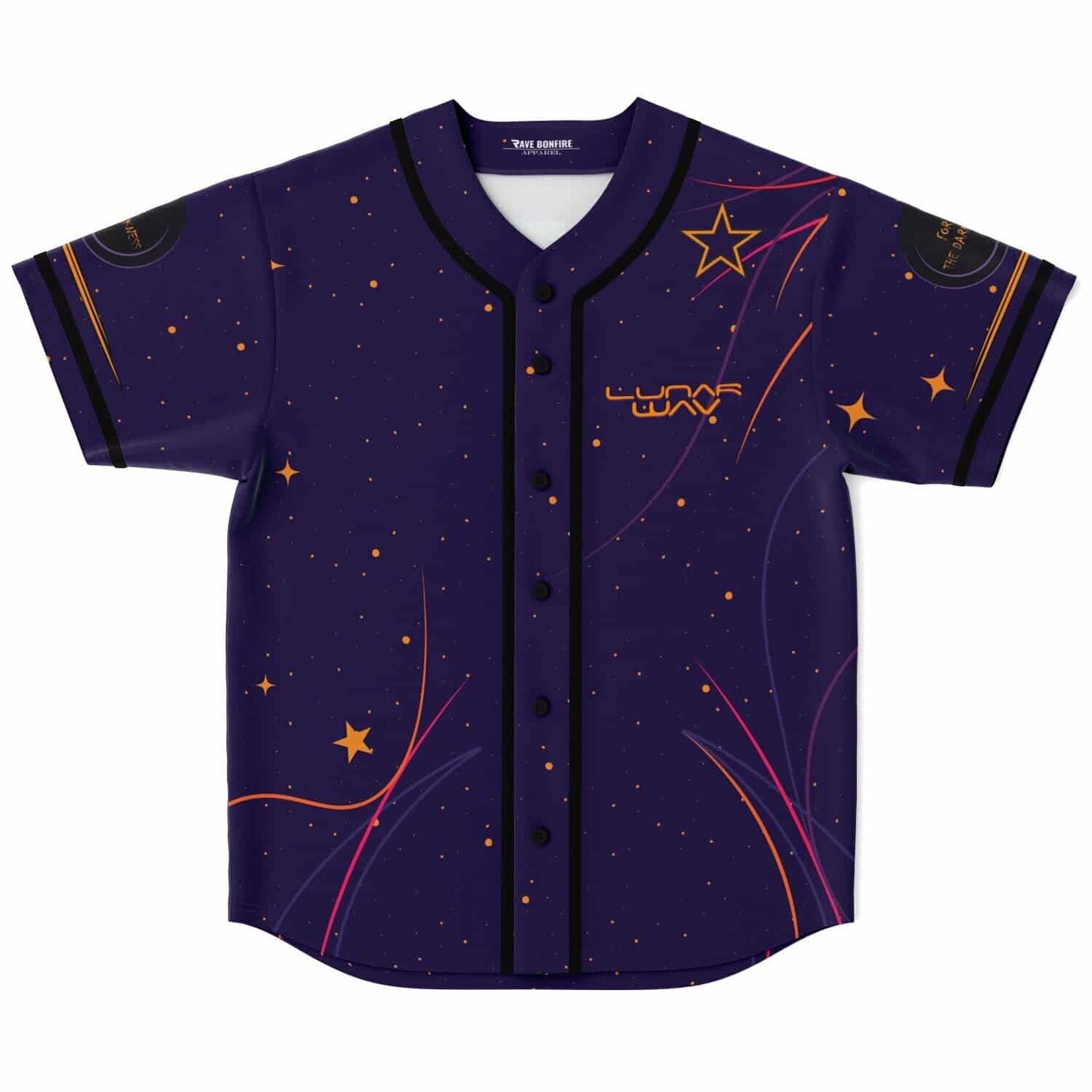 Deep Indigo Starry Cosmic Rave Baseball Jersey