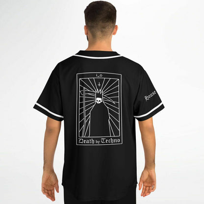 i_o Black Hand Drawn Rave Baseball Jersey