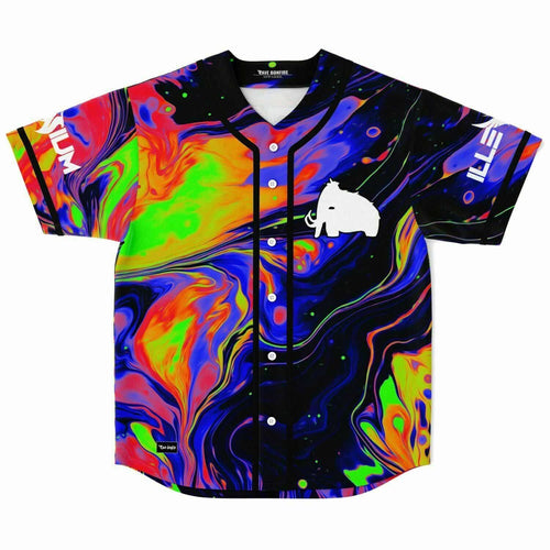 Excision Black Trippy Liquid Rave Baseball Jersey