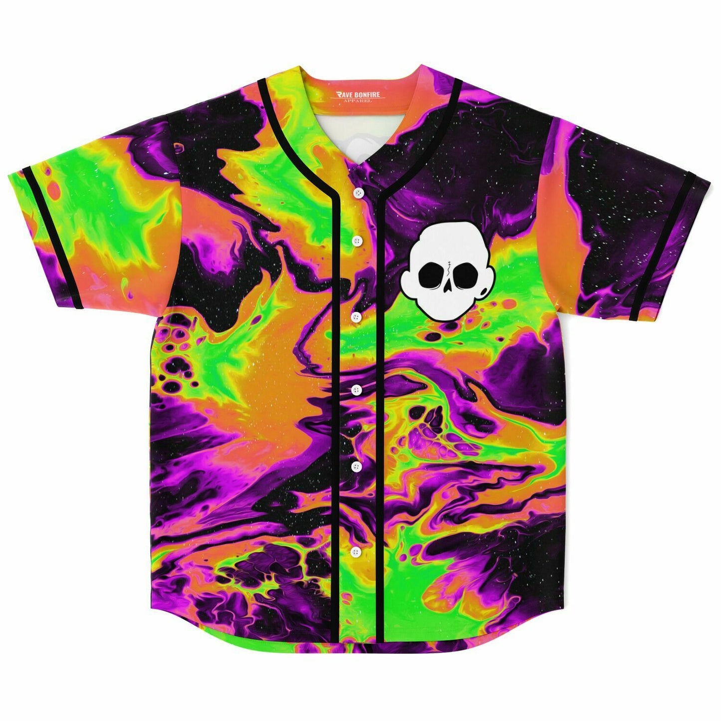 Zomboy Neon Acid Psychedelic Marble Rave Baseball Jersey