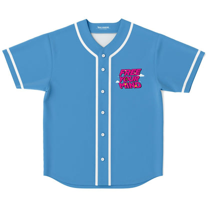 Sky Blue Bubbly Slogan Rave Baseball Jersey
