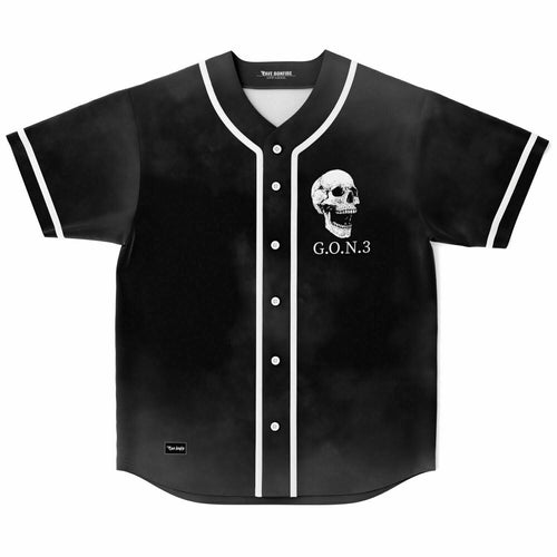 Black Human Skull Rave Baseball Jersey