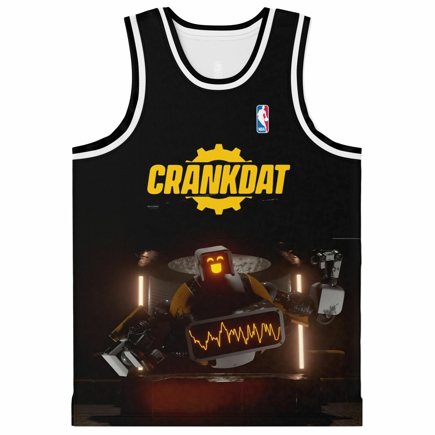 CRANKDAT Black Glowing Robot Rave Basketball Jersey
