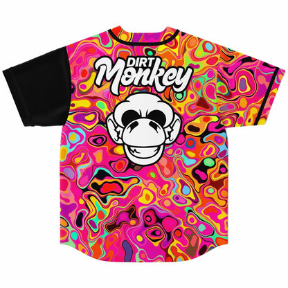 Dirt Monkey Hot Pink Liquid Marbled Rave Baseball Jersey