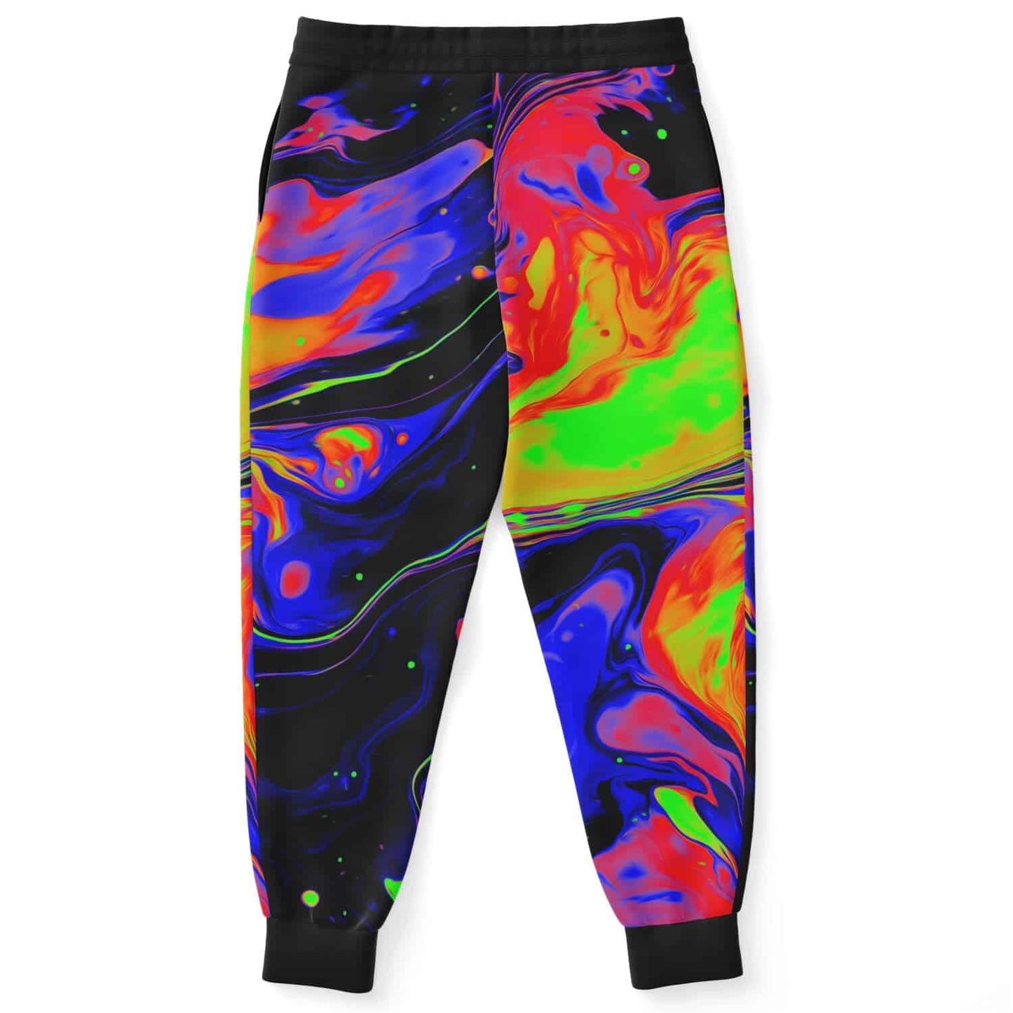 Black Abstract Fluid Rave Joggers