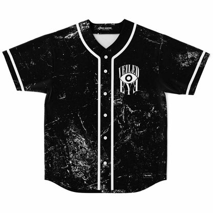 Black Distressed Grunge Rave Baseball Jersey