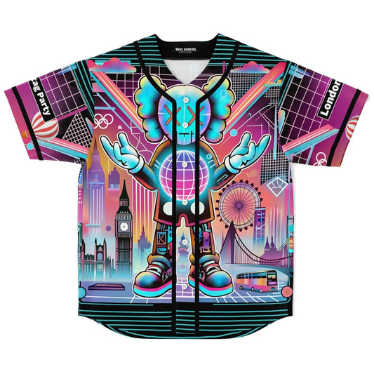 Neon Purple Vaporwave London Rave Baseball Jersey