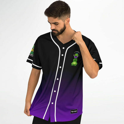 Black Purple Cartoon Green Rave Baseball Jersey