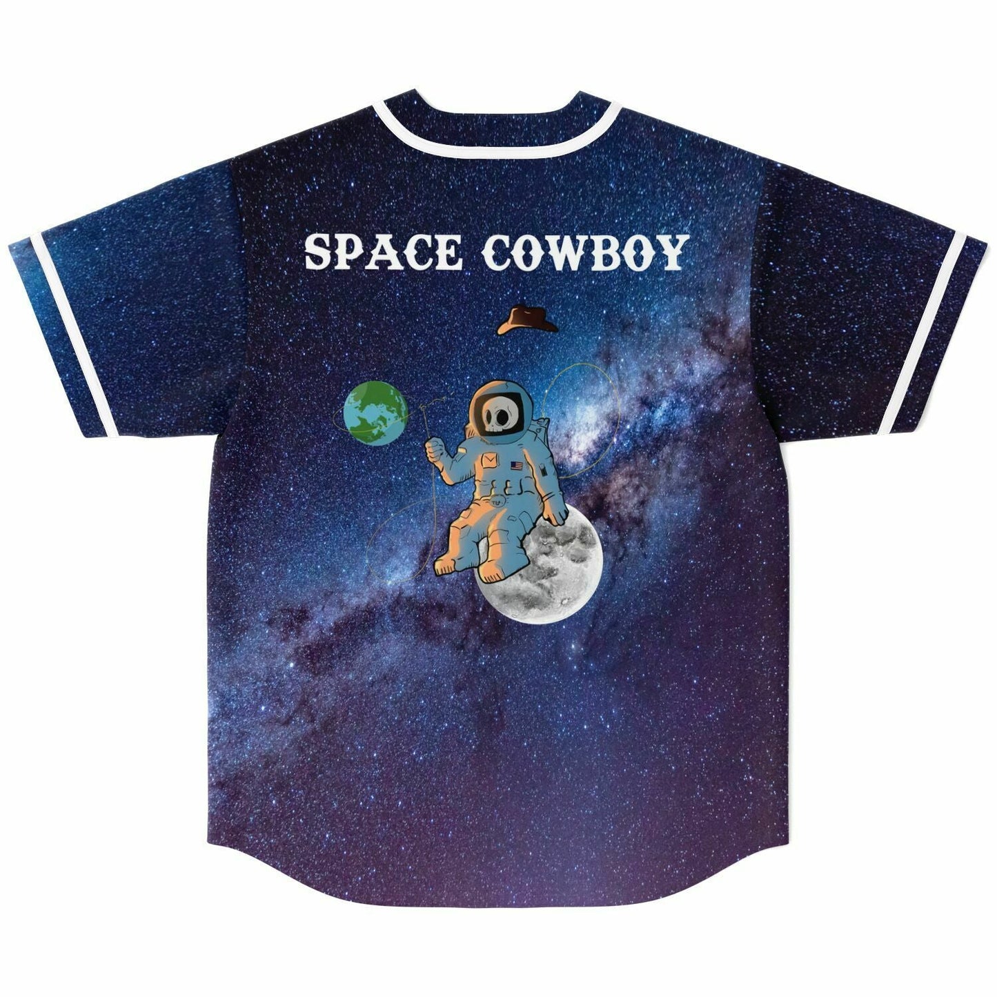 Deep Blue Cartoon Astronaut Rave Baseball Jersey