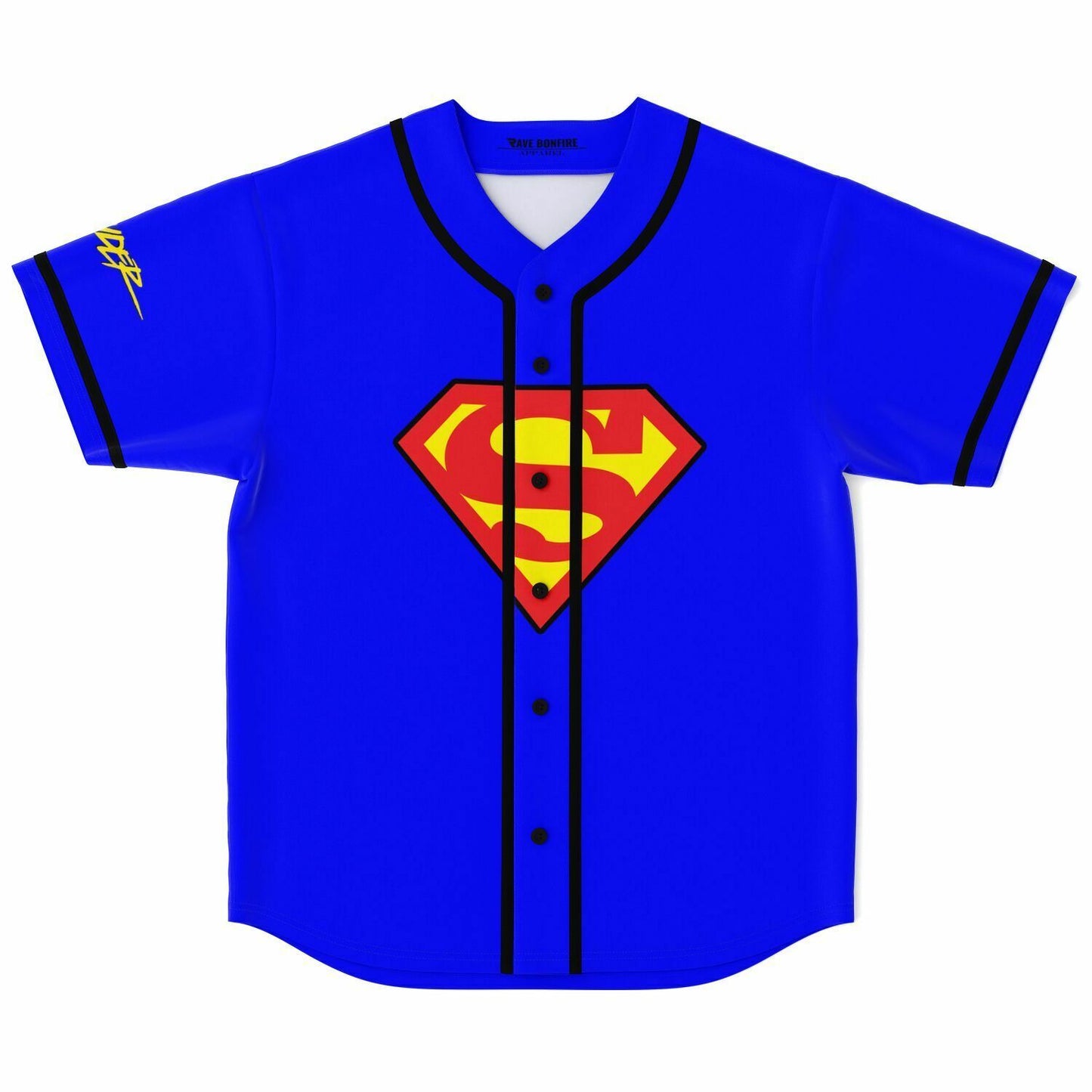 Slander Royal Blue Superman ‘S’ Rave Baseball Jersey