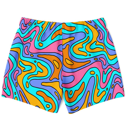 Pastel Liquid Rave Swim Trunks