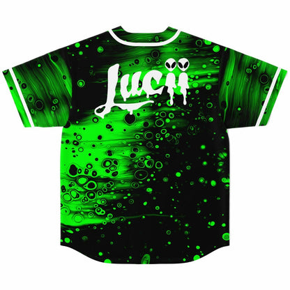 Lucii Toxic Green Liquid Rave Baseball Jersey