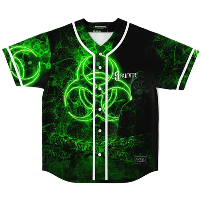 Erudite Black Glowing Biohazard Rave Baseball Jersey