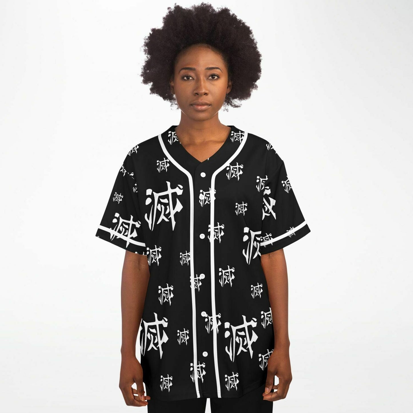 Black Repeating White Rave Baseball Jersey