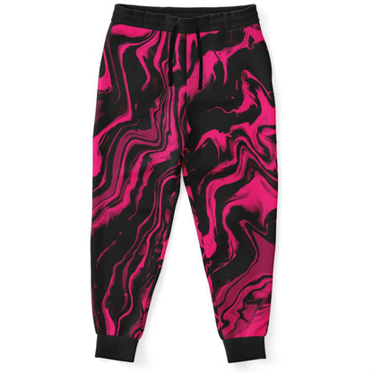 Hot Pink Liquid Marble Rave Joggers