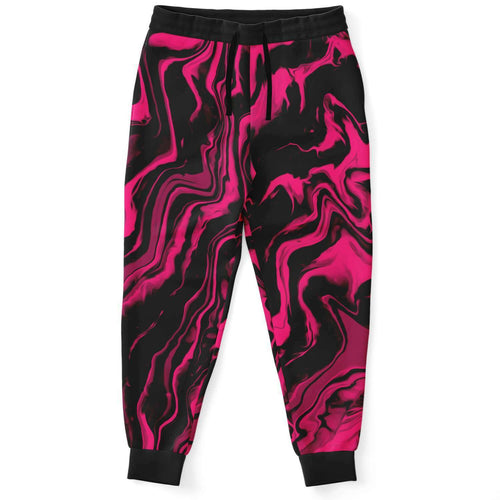 Hot Pink Liquid Marble Rave Joggers