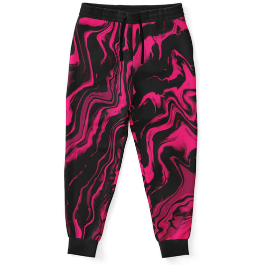 Hot Pink Liquid Marble Rave Joggers