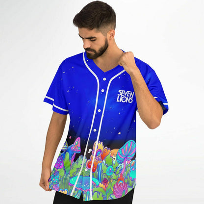 Seven Lions Royal Blue Psychedelic Glowing Rave Baseball Jersey