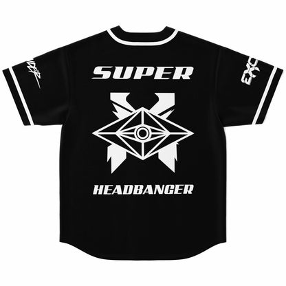 Excision Black Geometric Ornate Rave Baseball Jersey