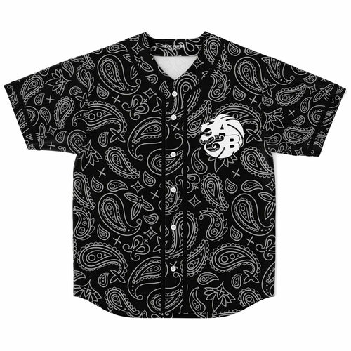 Black Paisley Bandana Rave Baseball Jersey
