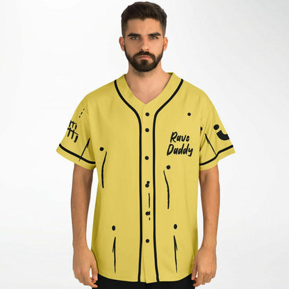 Pale Yellow Minimalist Hand Rave Baseball Jersey