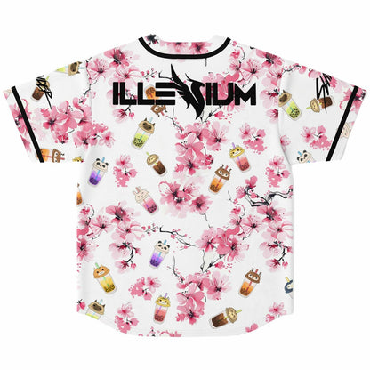 Illenium White Watercolor Sakura Rave Baseball Jersey