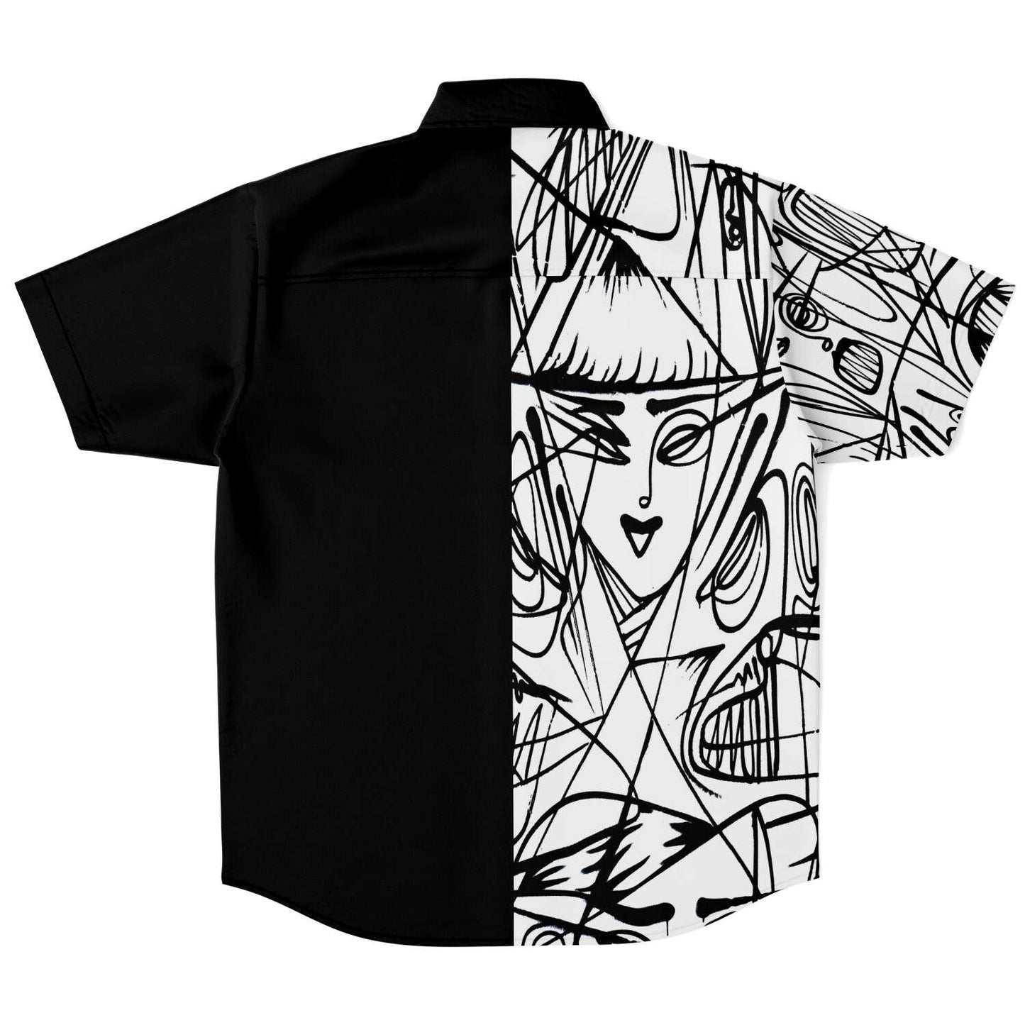 Faceless short sleeve button down shirt