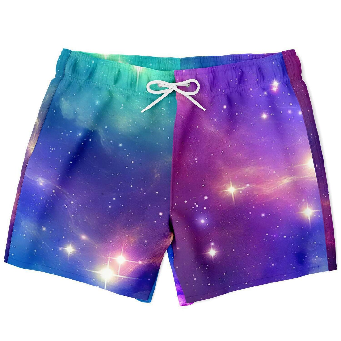 Purple Outer Space Rave Swim Trunks