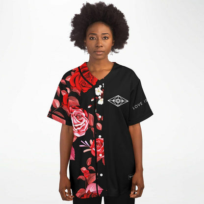 Slander Black Realistic Red Rave Baseball Jersey