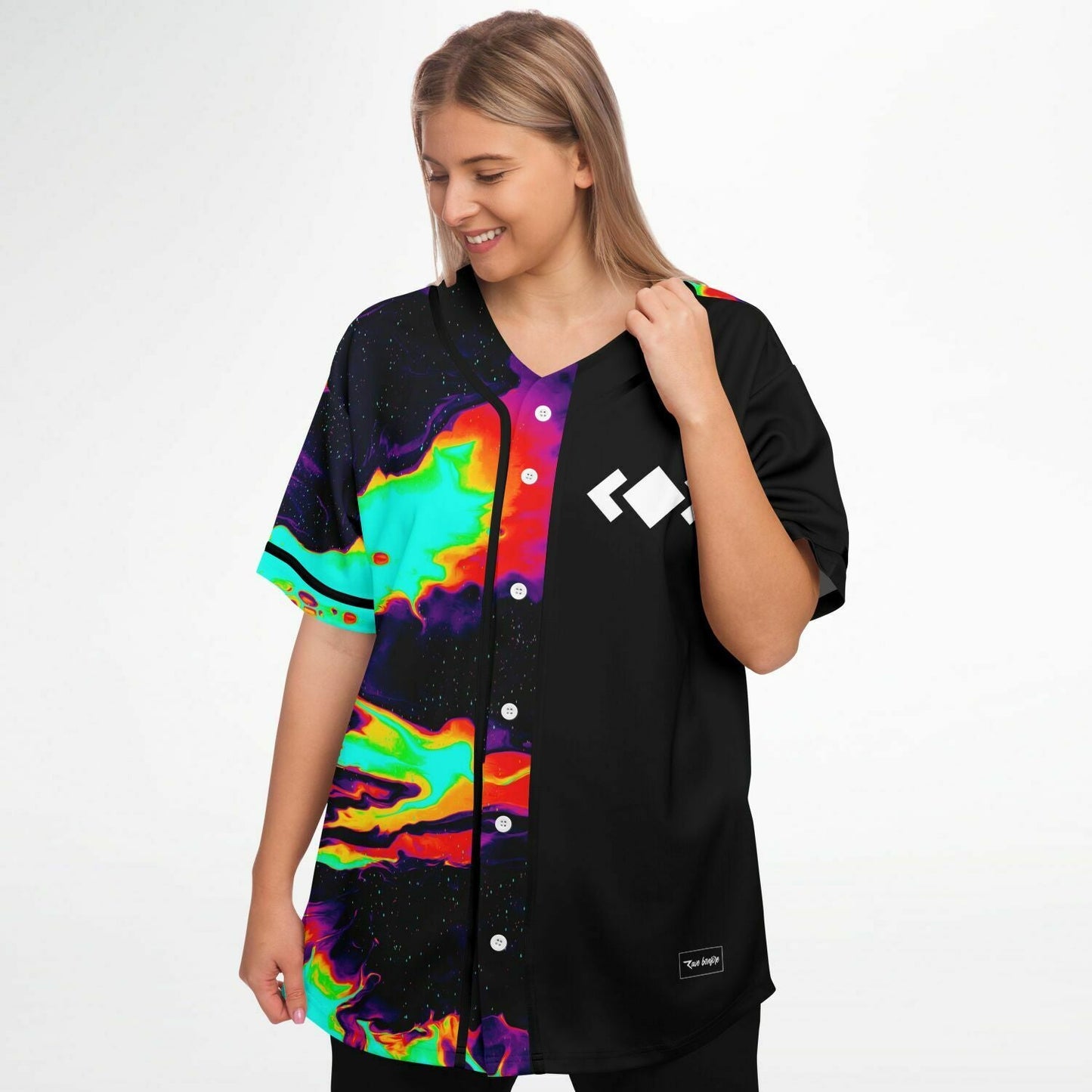 Madeon Black Paired Liquid Marble Rave Baseball Jersey