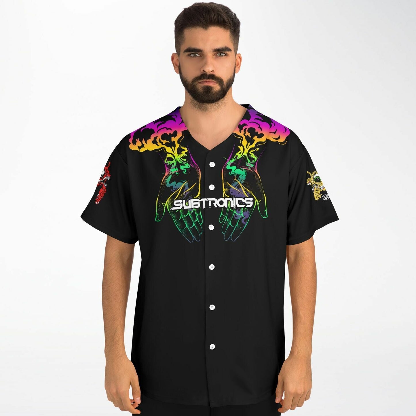 Subtronics Black Two Cupped Rave Baseball Jersey