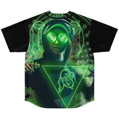 REZZ Black Bright Green Rave Baseball Jersey