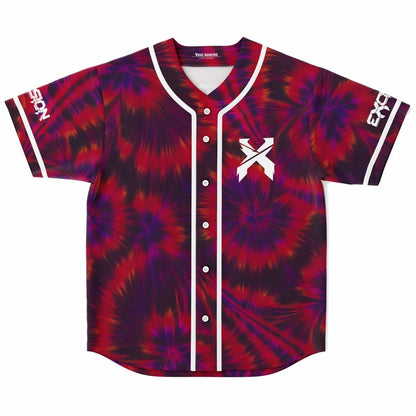 Excision Red Tie Dye Rave Baseball Jersey
