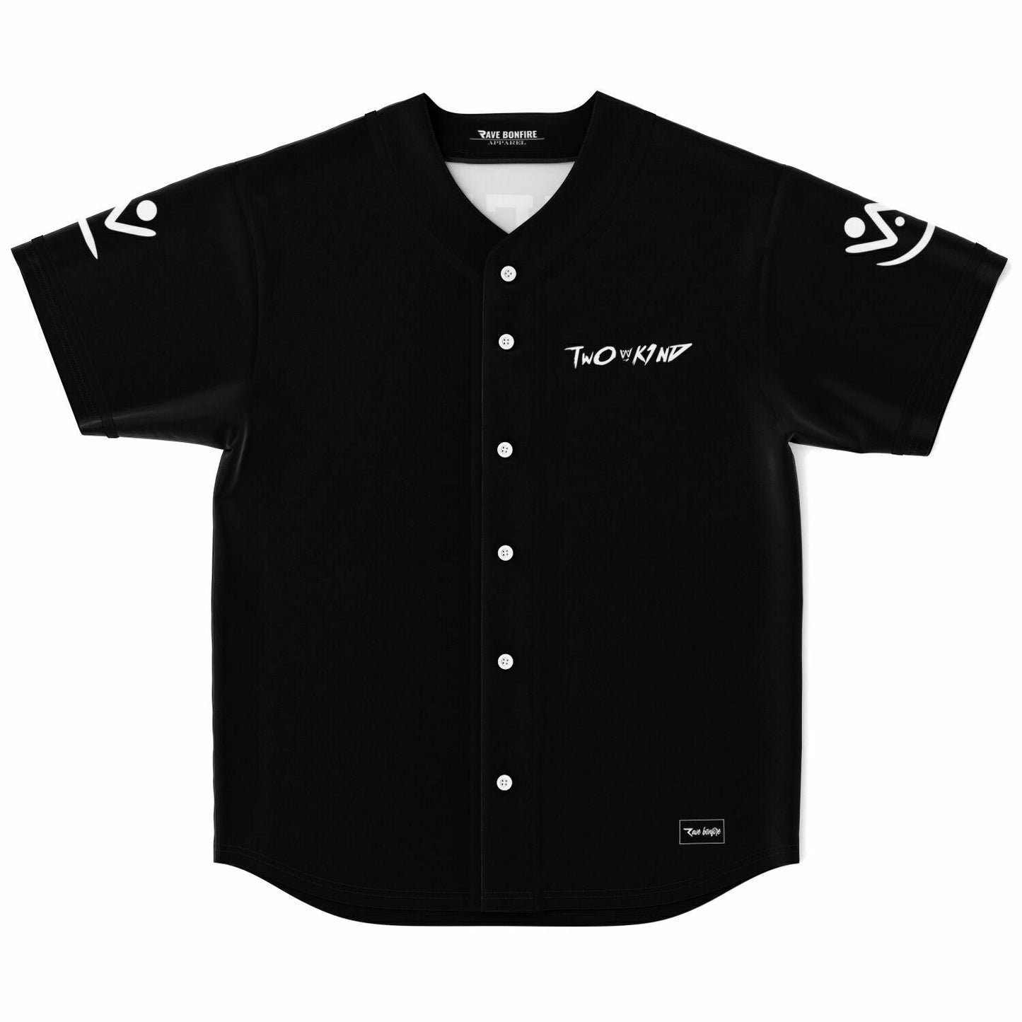 Black Minimal Wordmark Rave Baseball Jersey