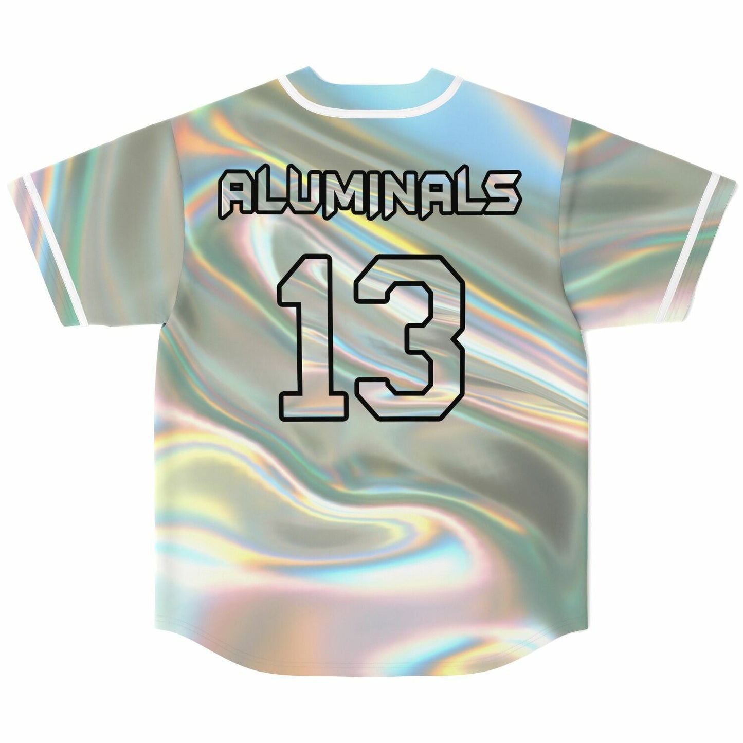 Silver Liquid Holographic Rave Baseball Jersey