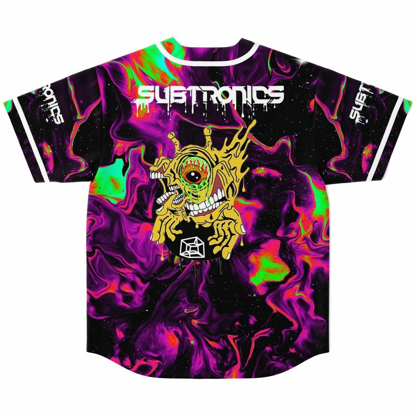 Subtronics Black Psychedelic Marbled Rave Baseball Jersey