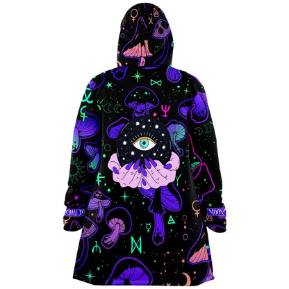 Black Glowing Mushrooms Rave Cloak